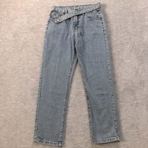 Denim High-Waisted Straight Leg Jeans
